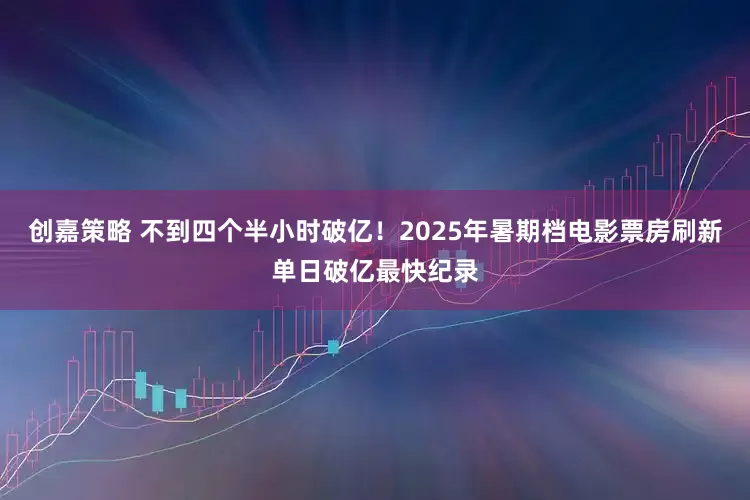 创嘉策略 不到四个半小时破亿！2025年暑期档电影票房刷新单日破亿最快纪录