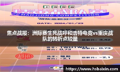 焦点战报：洲际赛生死战呼和浩特电竞vs重庆战队的转折点较量